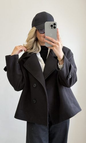 پالتو کوتاه مشکی زنانه