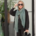 شال نخی امواج پرچ دار کد ۵۹۹