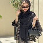 شال حریر نواردوزی شده سوین کد ۶۰۷