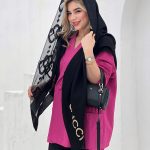 روسری نخ ابریشمی مشکی برند کد۱۷۶