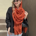 شال نخی پلیسه بیسکویتی کد ۶۵۶