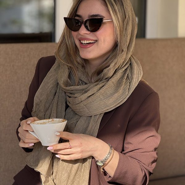 خرید شال نخی ساده لاوان کد 762