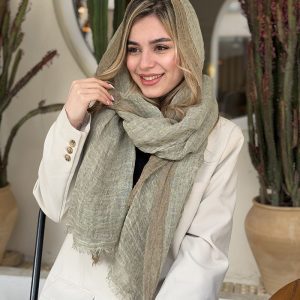 تنوع رنگی شال لینن کنفی نلی در فروشگاه ملیرا