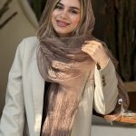 خرید شال دو لایه نخی حریر شیشه ای لاویا کد ۷۷۸