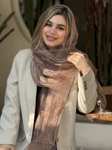 خرید شال دو لایه نخی حریر شیشه ای لاویا کد ۷۷۸