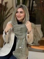 بهترین قیمت شال دو‌لایه نخی حریر شیشه‌ای در فروشگاه ملیرا