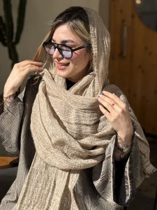 شال لینن زنانه لینن مها با ایستایی عالی