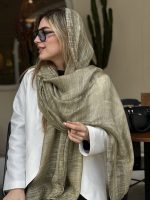 استایل روزمره با شال نخ حاشیه لمه موگه
