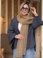 شال حریر شیشه ای نیل کد۸۰۲ - Image 4