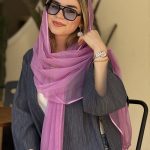 شال حریر شیشه ای نیل کد۸۰۲