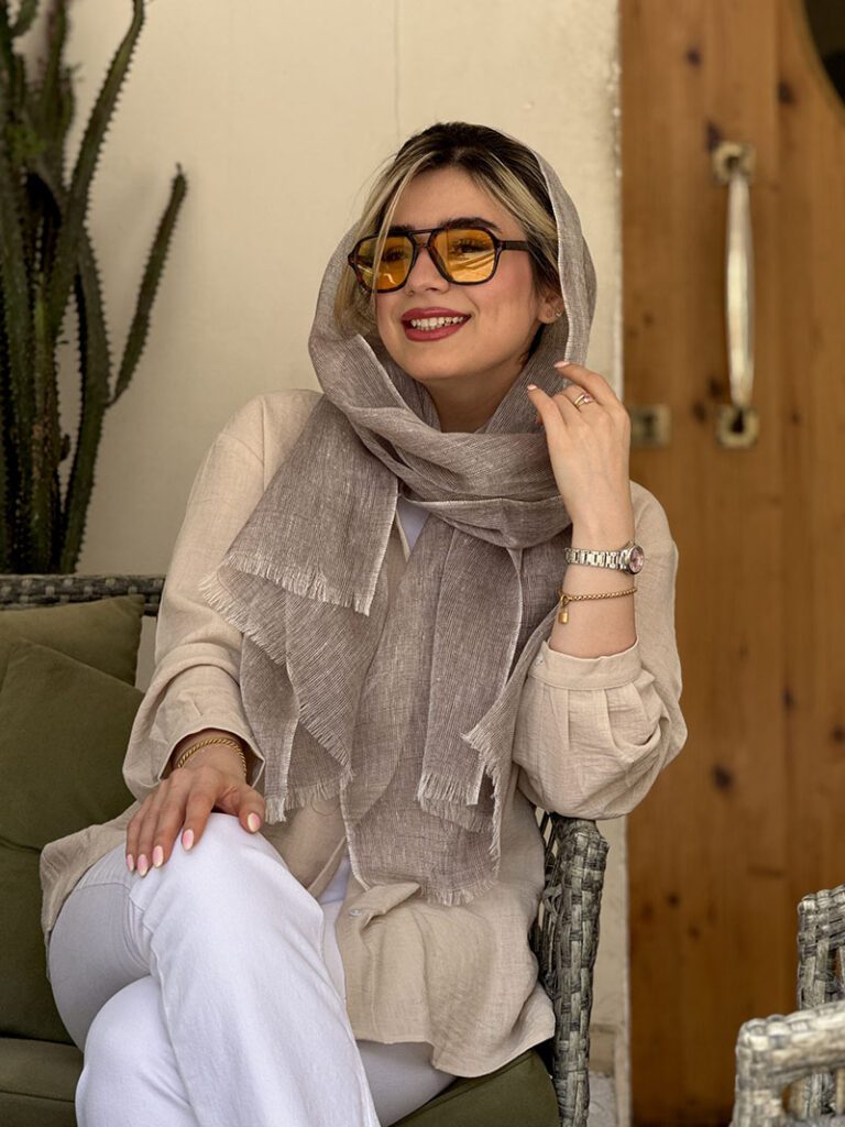 شال کنفی لمیس مناسب استایل خنک تابستانی