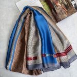 شال طرحدار ابریشم کد ۸۲۲