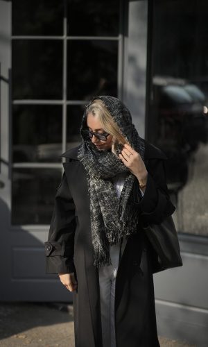 خرید شال بافت چهارخونه زمستانی