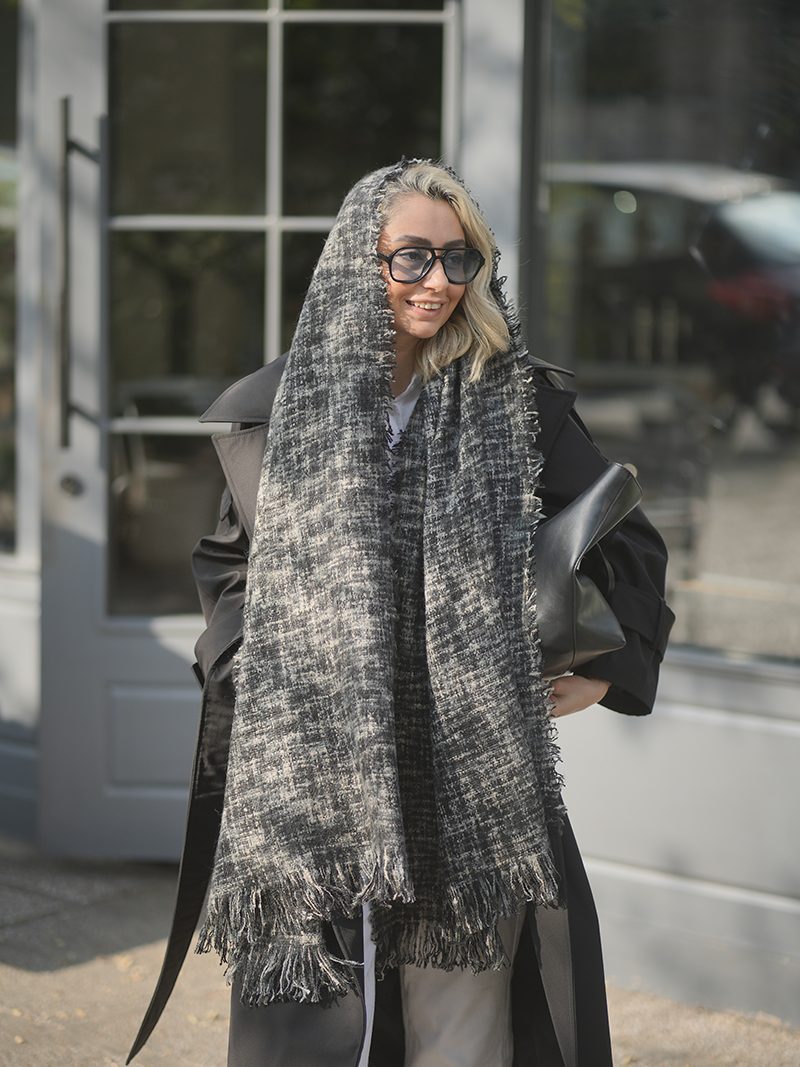 شال چهارخونه بافت نرم و سبک