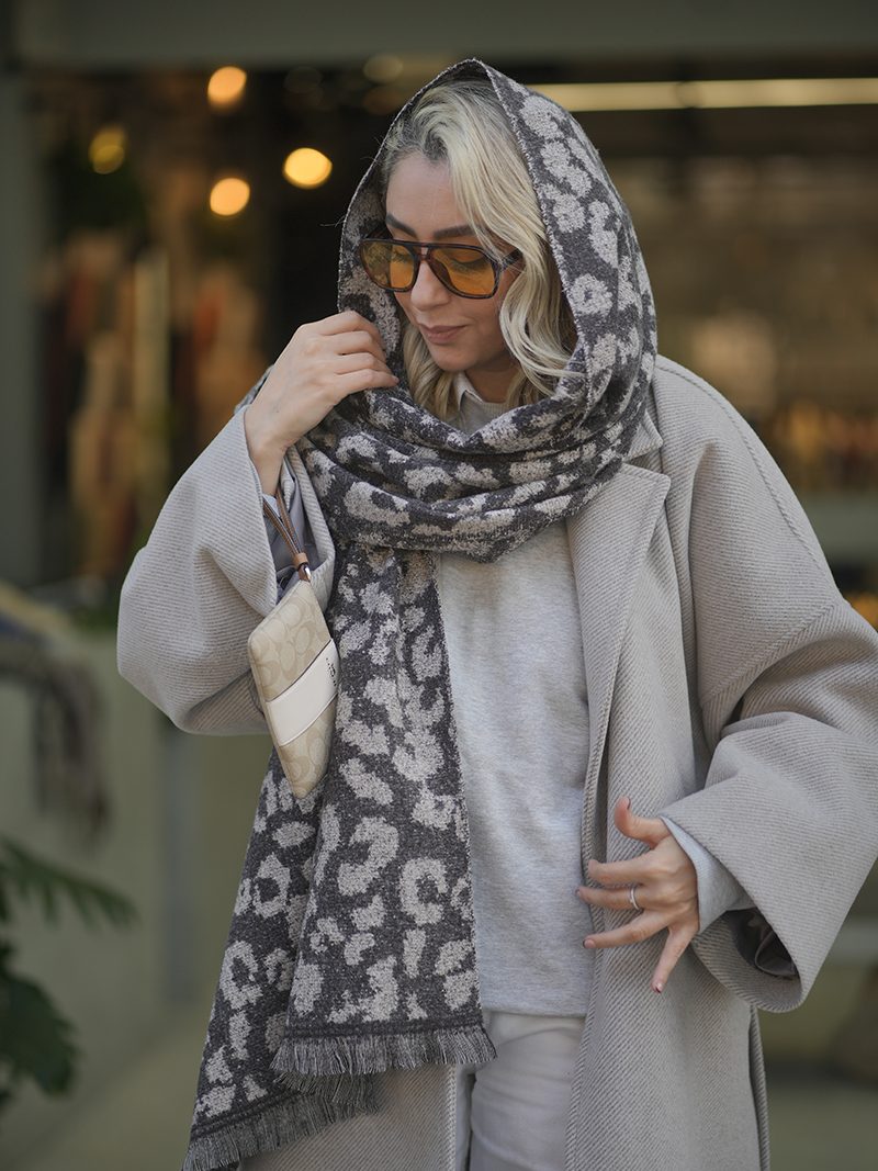 شال پلنگی موهر زنانه سبک و گرم