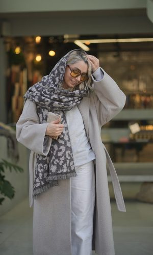 شال موهر طرح پلنگی مناسب استایل کاری و روزمره