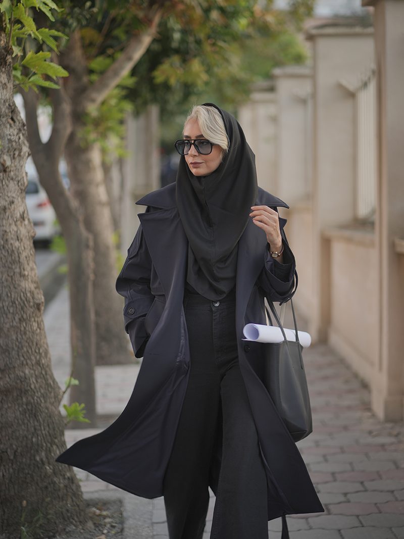 کت سورمه ای بلند ، ترنچ کت شیک