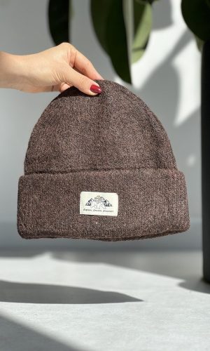 کلاه بافت قهوه ای