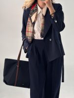 کت بیسیک یقه انگلیسی کرپ مازراتی سورمه ای کد 397 - Image 3