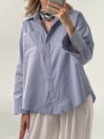 شومیز بیسیک آبی مه آلود کد 443