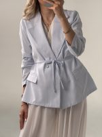 کت لینن Wisteria رنگ آبی روشن کد 435 - Image 3