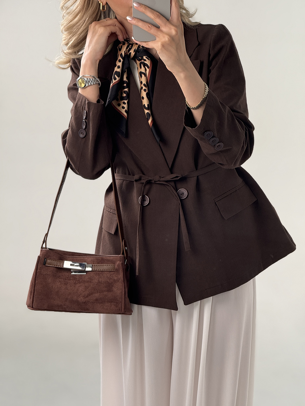 wisteria-linen-coat-brown (3) کت لینن Wisteria رنگ قهوه ای کد 439 - Image 1